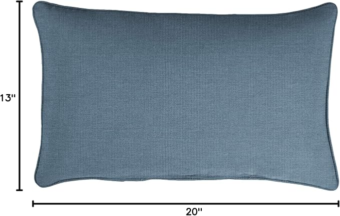 Sorra Home AMZ337021SP Indoor/Outdoor Pillow Set, 13 in x 20 in, Denim Blue