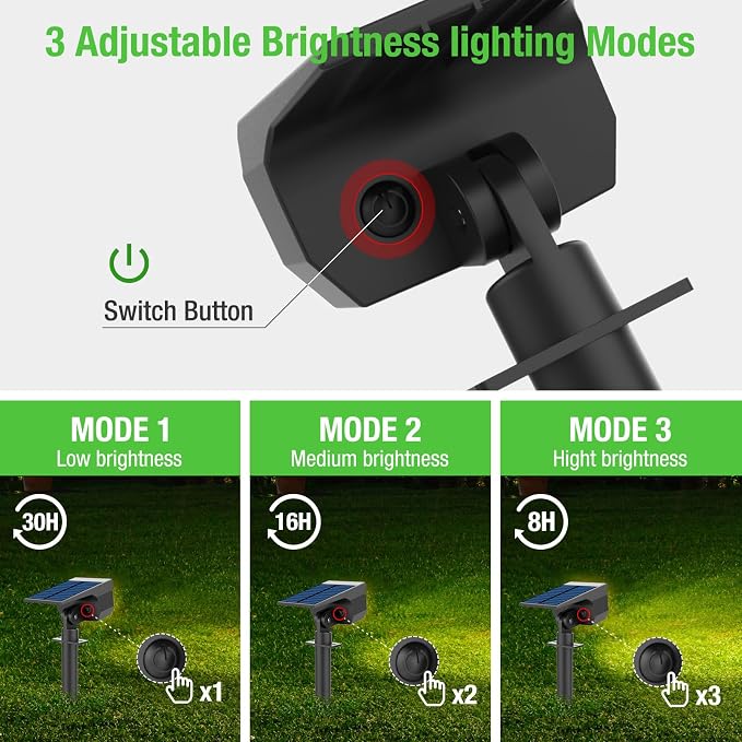 nipify 1 Pack Solar Lights Outdoor, Motion Sensor Spot Landscape Light | 3 Modes/56 LED, Warm White, Waterproof, Solar Powered, Landscaping, Lighting for Outside Pathway Yard Garden Walkway
