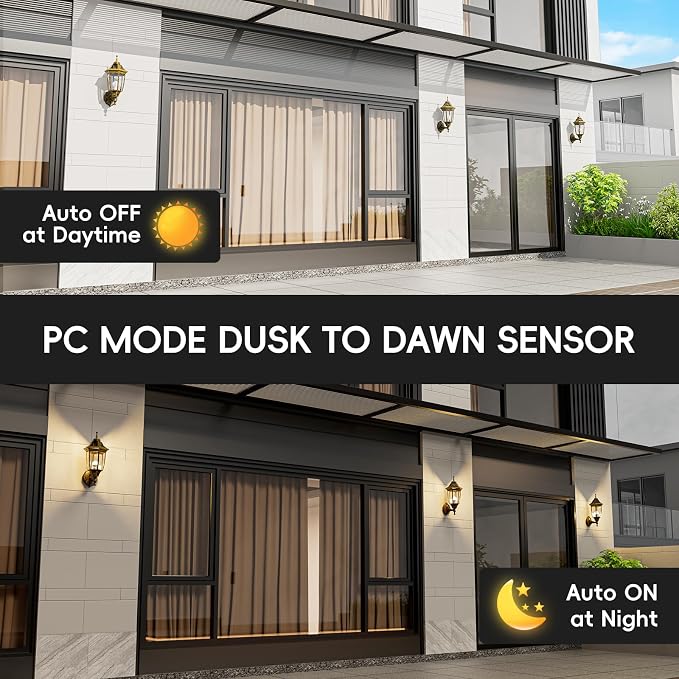 EMART Dusk to Dawn Outdoor Porch Light with Bulb, Wall Lamp(2 Pack, Gold) | Exterior Anti-Corrosion, Waterproof Aluminum & Glass Shades, Modern Sconce Lantern Fixtures for Outside, House, Garage