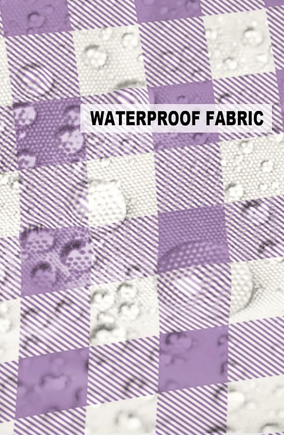 Outdoor Waterproof Throw Pillow Covers Set of 2 Purple Buffalo Check Plaid Lumbar Pillowcases 20x12 Inches Farmhouse Style Patio Decorative Pillows Cushion Case Patio Pillows for Couch Bed Garden