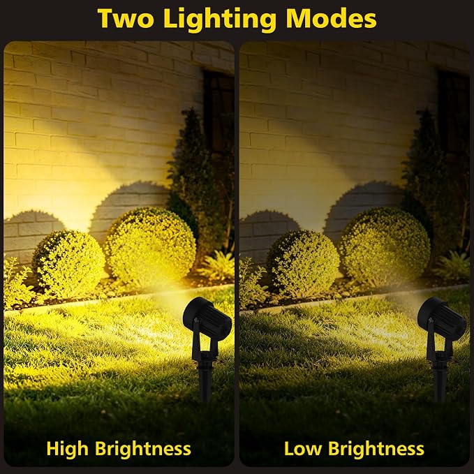 T-SUN Solar Spotlights Outdoor Waterproof, 2-in-1 Solar Landscape Spotlights LED Garden Spot Lights for Yard Tree Garden Pond Pool Area (Warm White)