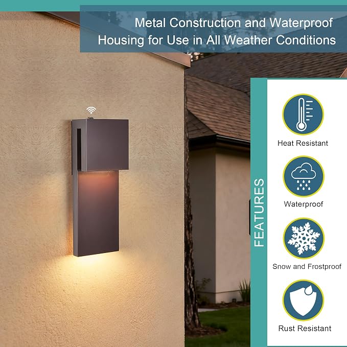 Tarentlight Outdoor Light Fixtures Wall Mount Set of Two, Dusk to Dawn Patio Wall Lamp, Bronze Exterior Lighting Fixtures for Porch, Patio, Backyard, Garage - Waterproof Front Porch Lights