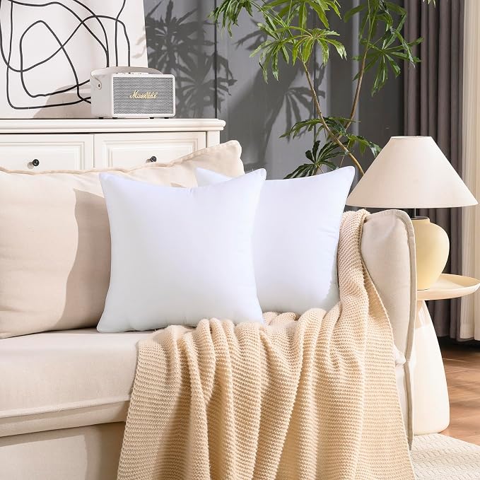 26x26 Waterproof Outdoor Pillow Inserts Set of 2 | 26x26 Oversized Pillow Inserts, Water-Resistant Outdoor Fabric, 7D Polyester Fill, Plush Support, Shape Retaining