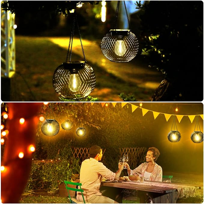 Solar Lantern Outdoor Waterproof, KagoLing Upgraded Hanging Solar Lights Outdoor Garden Decorations Lighting Solar Powered Waterproof Tree Lantern for Garden Yard Patio Pathway,1Pack | Hanging Solar Lights Outdoor Garden Decorations Lighting Solar Powe...