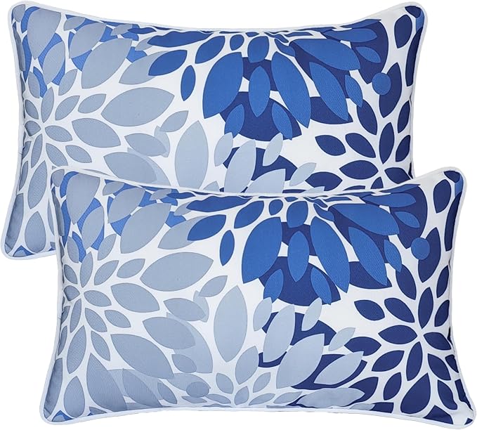 JMGBird Outdoor Throw Pillow Outdoor Pillows with Inserts Included | 12x20 Outdoor Lumbar Pillow Set of 2 Lumbar Decorative Pillow Outdoor Accent Pillows for Patio Furniture