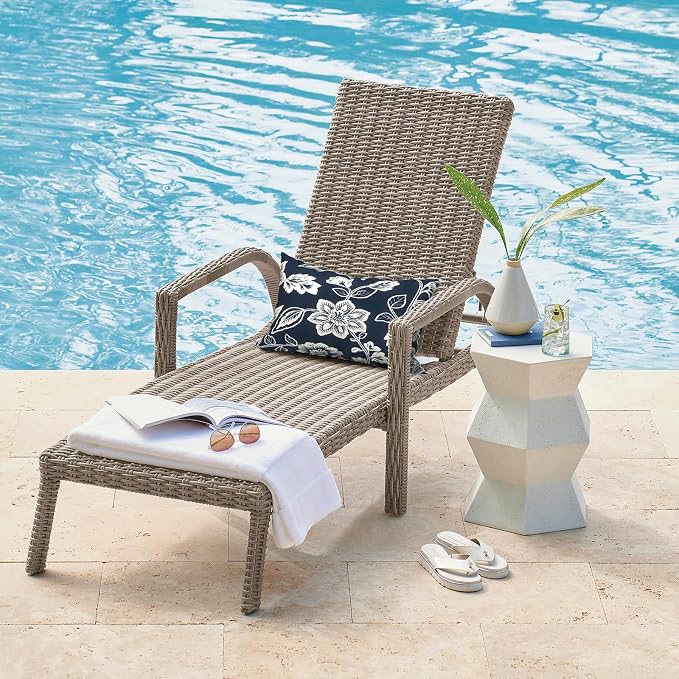 DYTXIII Pack of 2 Outdoor Waterproof Lumbar Pillow Covers ONLY, 12x20 Rectangle Decorative Double Printed Pillow Cases for Patio Couch Porch Furniture - Vines Navy
