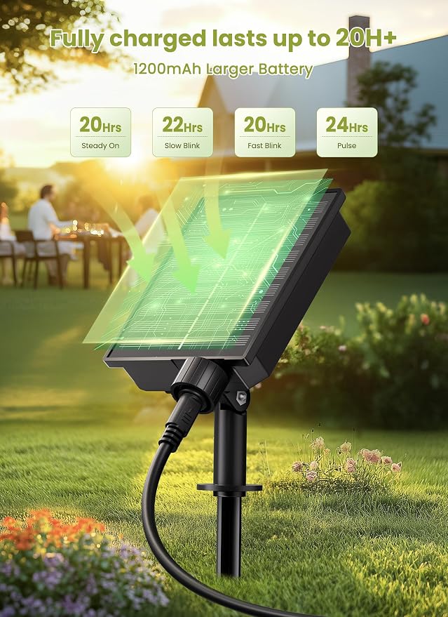 Brightown 37FT Solar String Lights Outdoor, IP65 Waterproof, Remote, Timer | Patio Lights with 10 LED Shatterproof Bulbs, 3 Light Modes, Dimmable, Outside Light for Backyard Porch Yard Party Xmas Decor