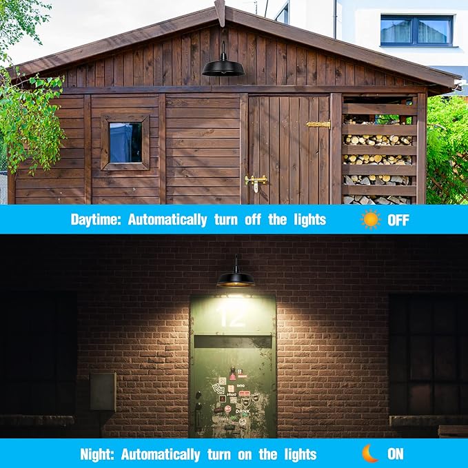 Gooseneck Barn Light, 21inch Dusk to Dawn Black Outdoor Wall Sconce | Weatherproof Steel Exterior Large Lighting Fixture, E26 Base, Easy DIY Install for Porch, Garage, Barn, Farmhouse(1 PC)