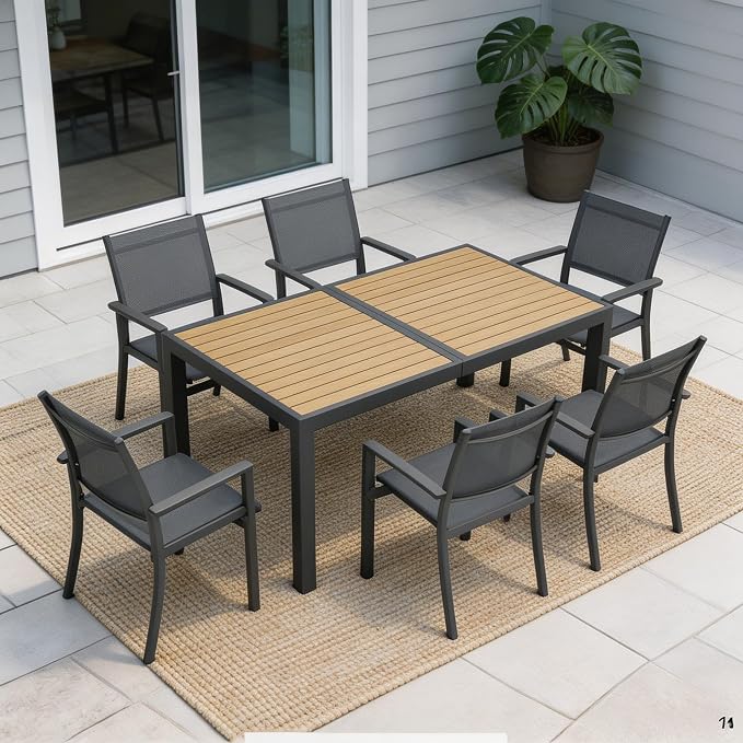 Heavy-Duty Metal Patio Chairs Set of 4, Outdoor Patio Chairs with Breathable Quick-Drying Textilene, Outdoor Chair with 110° Ergonomic High Backrest for Porch, Patio, Garden, Deck, Backyard