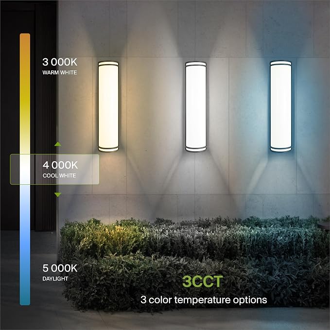 ASD 24 Inch LED Outdoor Sconce Lights - 25W 120-277V 3000K 4000K 5000K Bronze Exterior Lighting Fixtures, Dimmable Exterior Lights for House, Modern Patio Wall Light Fixture ETL
