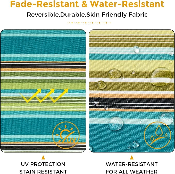 Outdoor Throw Pillows Water Resistant 18x18 inch,Decorative Throw Pillow with Insert Set of 2,Hidden Zipper Headrests for Patio Furniture Sofa Couch Chair(Green Stripe)