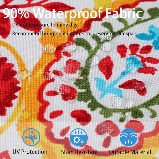 Water Resistant Outdoor Throw Pillows for Patio Furniture,18x18 Inch Decorative Pillows Set of 2 with Insert,Hidden Zipper Headrests for Sofa Couch Chair(Phoenix)