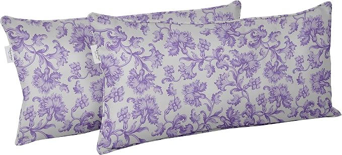 Indoor/Outdoor Polyester Fabric Lumbar Pillow Cover, All-Weather Waterproof Rectangular Cushion Case for Patio Furniture, 12 x 24 Set of 2 - Florals-40
