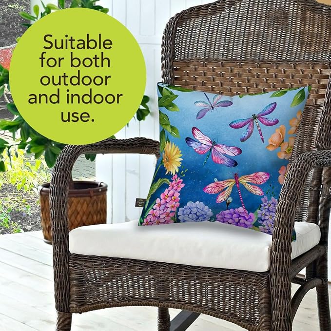 Briarwood Lane Spring Indoor/Outdoor Pillow 17x17 Dragonflies for Spring Pillow