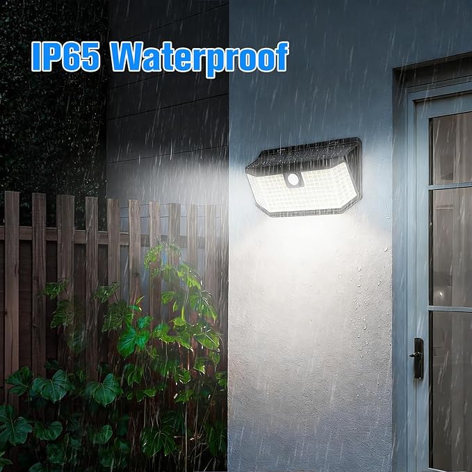Aootek Solar Lights Outdoor 182 LEDs 2500Lm Solar Motion Sensor Lights IP65 Waterpro of with Wide Anglefor Patio Garden Garage Yard Front Door(2pack)