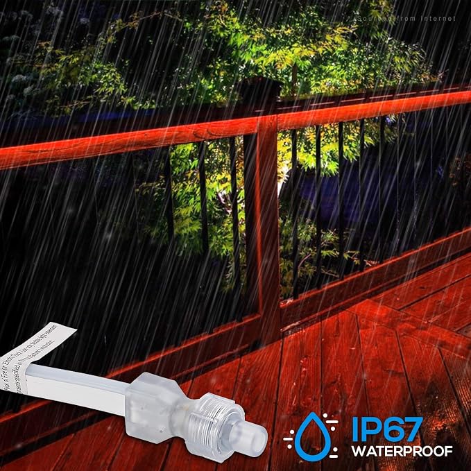 TORCHSTAR 50ft LED Neon Rope Light, Red LED Strip Lights | Outdoor IP67 Waterproof, 120V UL Plug, ETL Connectable, Neon Light Strip for Shop Sign, Patio Decor, Max 2 Sets (100FT)