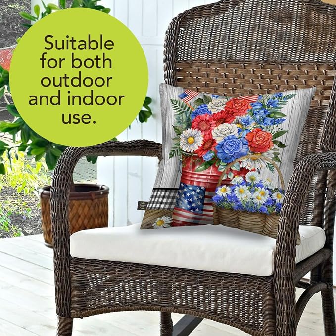Briarwood Lane Indoor/Outdoor Spring Pillow 17x17 Red White and Beautiful Pillow