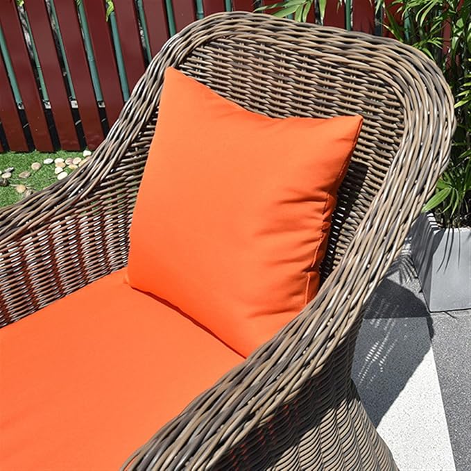 SK Studio Outdoor Water Resistant Throw Pillows, Decorative Patio Lumbar Cushions, Fluffy Furniture Garden Cushions for Home Patio Coach Sofa Use, Pack of 2, Khaki 1, 16x16 Inch