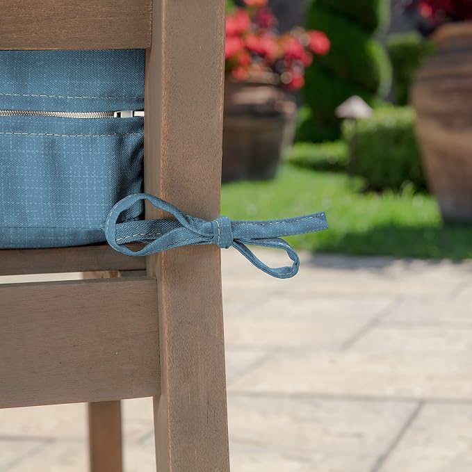 Arden Outdoor Deep Seat Cushion Set, 2-Pack, 24x24, French Blue Stripe | Outdoor Sofa, Couch, Conversation Set, Weather-Proof, Rain-Proof, Fade Resistant for Chair, Mold and Mildew Resistant