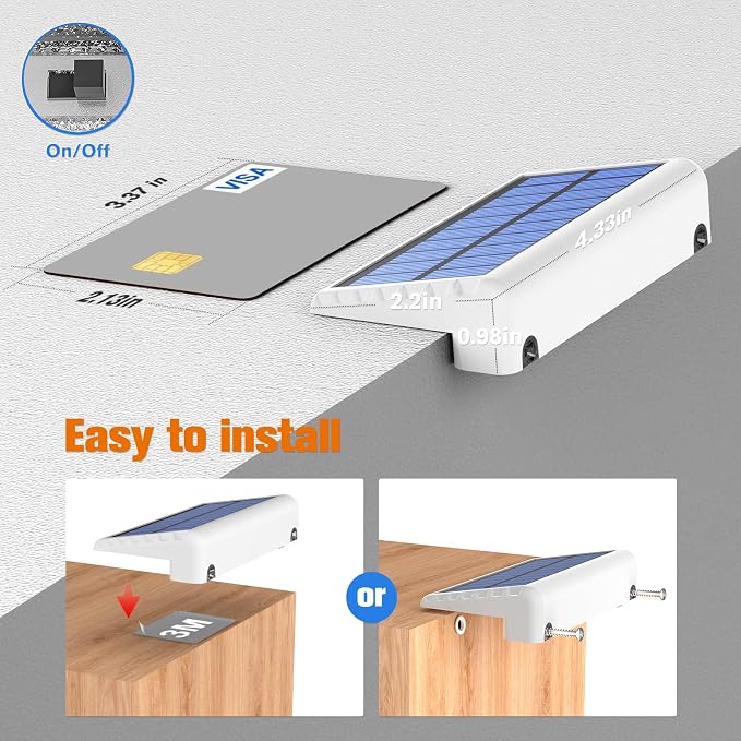 Solar Fence Lights Outdoor 16 Pack, IP65 Waterproof Large Size LED Solar Deck Lights with Lenses, Auto ON Off Warm White Step Lights for Outside, Patio, Fence, Yard and Railing Decor (White)