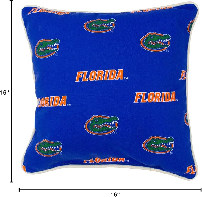 College Covers Florida Gators Outdoor Decorative Pillow Pair-(2) 16" x 16" Pillows