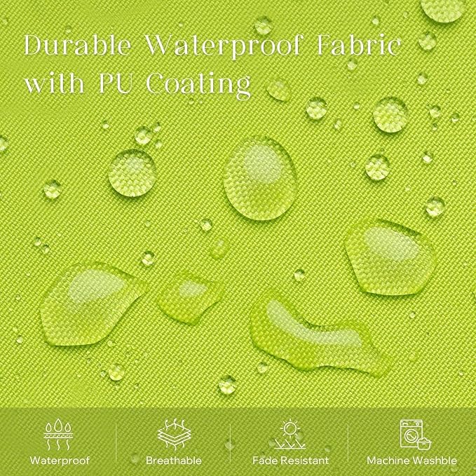 Phantoscope Pack of 2 Outdoor Waterproof Throw Pillow Covers with Contrast Piping, Decorative Square Cushion Case Patio Pillows for Couch Tent, Lime Green 12x20 inches