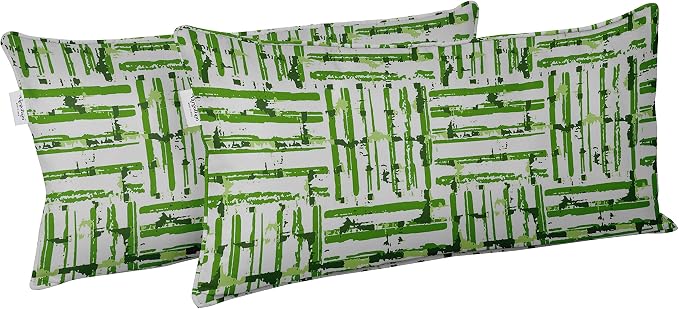 Indoor/Outdoor Polyester Fabric Lumbar Pillow Cover, All-Weather Waterproof Rectangular Cushion Case for Patio Furniture, 12 x 20 Set of 2 - Abstracts-27
