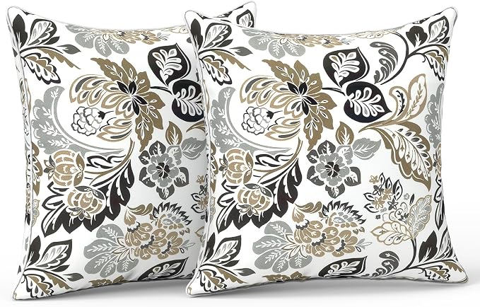 LVTXIII Outdoor Pillow Covers Set of 2, Patio Waterproof Throw Pillow Cases Fade Resistant Accent Pillow Covers for Spring Summer Garden Decoration, 18"x18", Dailey Tan