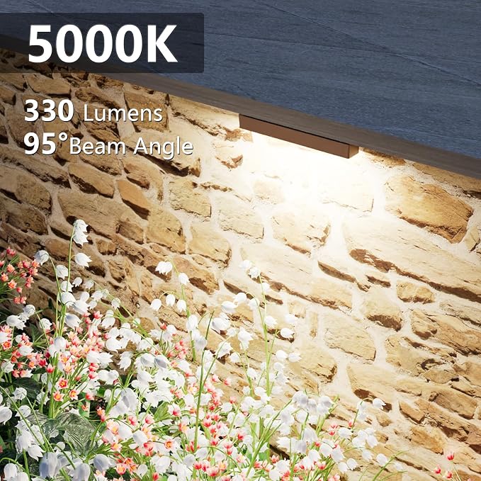 VOLISUN 7 Inch Retaining Wall Lights, 5000K Hardscape Lighting, 24 Pack | IP65 Waterproof, Cuttable Low Voltage Landscape Lighting, 12V Paver Lights, 3W Outdoor Step Lights, ETL
