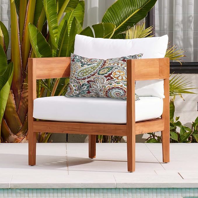 DYTXIII Pack of 2 Waterproof Outdoor Lumbar Pillow with Inserts, 12x20 in Rectangle Decorative Patio Throw Pillow for Home, Sofa,Bench and Patio Furniture, Paisley Chilli