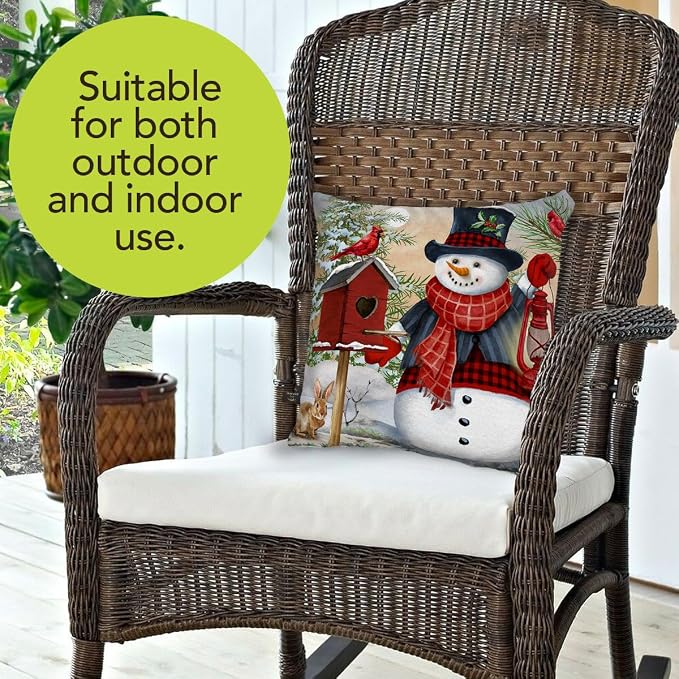 Briarwood Lane Winter Indoor/Outdoor Pillow 17x17 Snowman and Friends for Winter Pillow