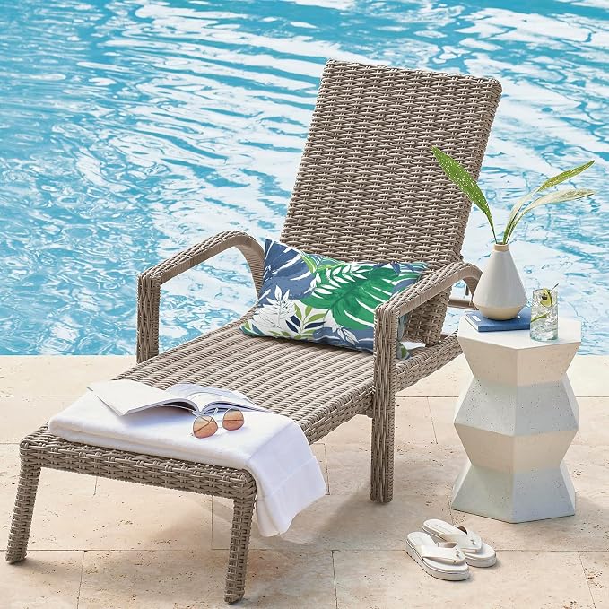 DYTXIII Pack of 2 Waterproof Outdoor Lumbar Pillow with Inserts, 12x20 in Rectangle Decorative Patio Throw Pillow for Home, Sofa,Bench and Patio Furniture, Islamorada Blue Green