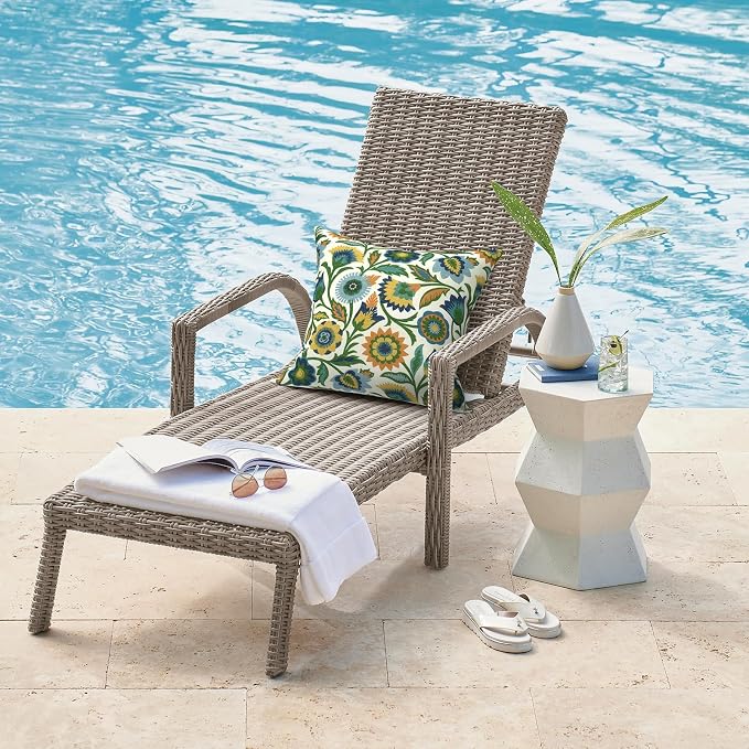 DYTXIII Pack of 2 Waterproof Outdoor Pillow with Inserts, 18x18 Square Patio Decorative Throw Pillow for Home,Sofa,Bench and Patio Furniture,Fiesta Floral