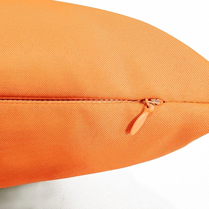 VAKADO Pumpkin Fall Waterproof Outdoor Throw Pillow Covers 22x22 Set of 2 | Fade Resistant, All-Weather Durability. Warm Harvest Hue For Porch, Patio & Garden. Machine Washable, Hidden Zipper.