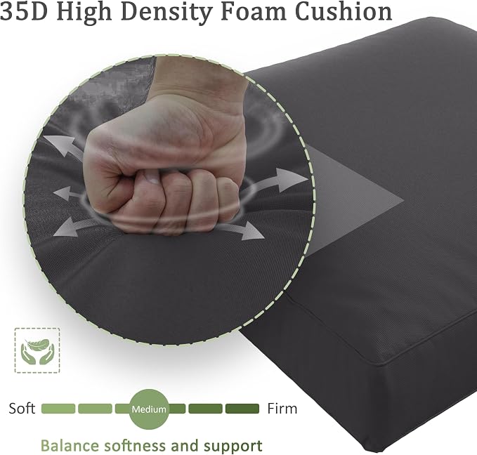 Outdoor Furniture Replacement Cushions, Waterproof Patio Furniture Cushions, 4" Deep Seat Outdoor Sectional Cushion for 3-Seat Outdoors Rattan Sofa Patio Sofa Cushion, Grey