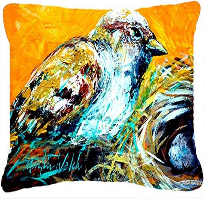 Caroline's Treasures MW1158PW1216 Look at The Birdie Canvas Fabric Decorative Pillow Machine Washable, Indoor Outdoor Decorative Pillow for Couch, Bed or Patio, 12HX16W