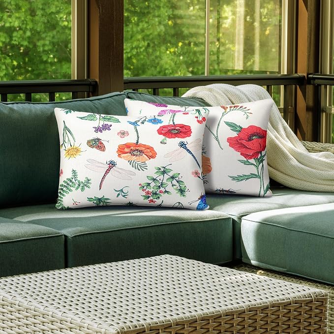 Juexica 2 Pack Chaise Lounge Pillow with Strap Outdoor Waterproof Beach Chair Neck Headrest Pillow Adjustable Elastic Band for Hammock Lumbar Recliner Pillows for Patio Pool Chair(Colorful Floral)