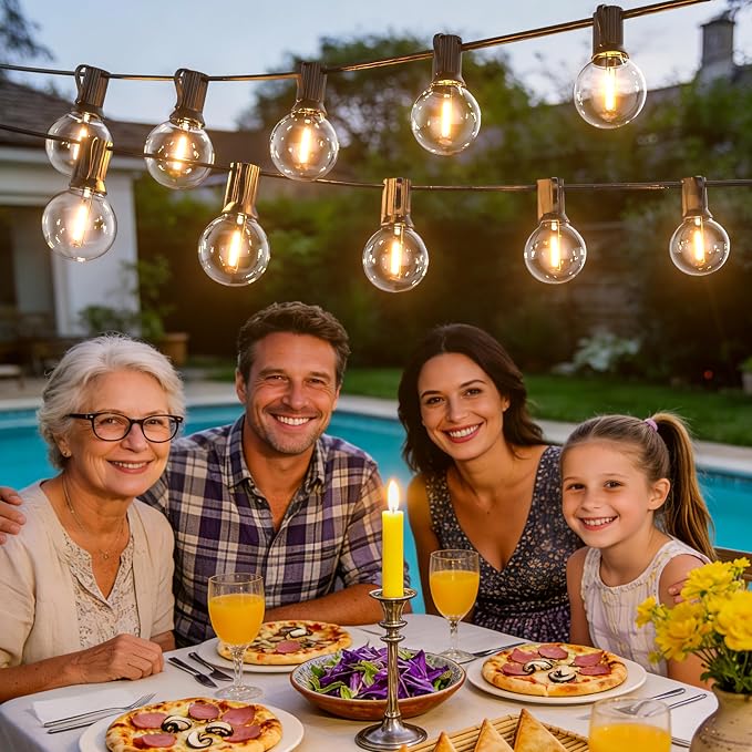 Outdoor String Lights Waterproof 200FT with Remote Patio Lighting for Porch | Connectable Outside Lights with Remote, 106 Globe Bulbs Dimmable &3 Lighting Modes Timmer for Backyard Bistro Balcony Fence