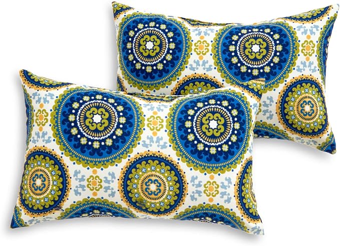 South Pine Porch Outdoor 19x12-inch Rectangle Accent Pillow (Set of 2), Summer