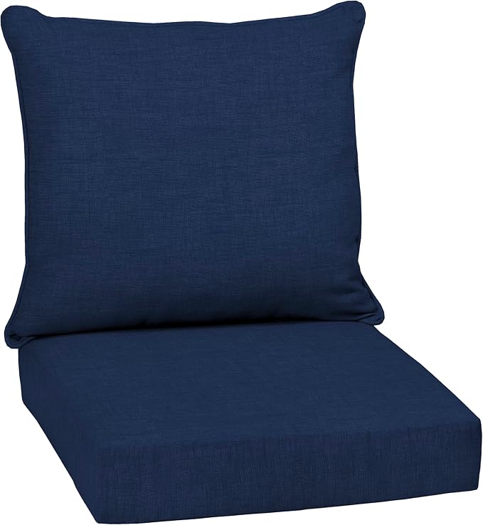 Arden Outdoor Deep Seat Cushion Set, 24x24, Sapphire Blue | Outdoor Sofa, Couch, Conversation Set, Weather-Proof, Rain-Proof, Fade Resistant for Chair, Mold and Mildew Resistant