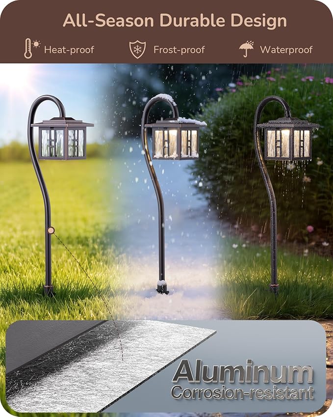 EDISHINE LED Wired Path Lights, Low Voltage Landscape Lighting 12 Pack | 3W 185LM, 50,000H, Die-Cast Aluminum, Waterproof for Walkway, Driveway, Garden, Path, Yard, Oil-Rubbed Bronze