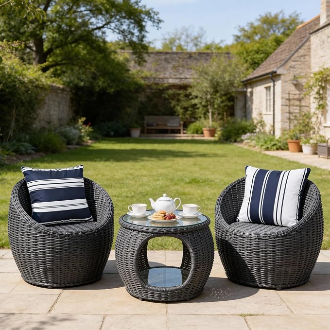 4 Pack Outdoor Waterproof Throw Pillow Covers 18x18 Inch | Striped Deep Blue Decorative Pillow Cover, Modern Outdoor Cushion Cases for Garden Patio Balcony Bench Couch Sofa