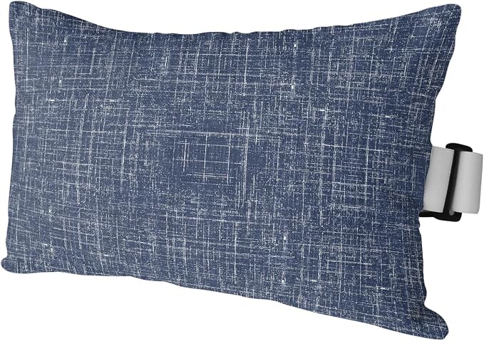 Outdoor Lumbar Pillow Set of 1, Navy Blue Waterproof Beach Headrest Pillow with Inserts, Farmhouse Vintage Blue Solid Color Modern Recliner Throw Pillows for Patio Furniture, 11 x 16