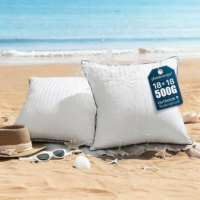 Phantoscope 18x18 Outdoor Pillow Inserts Outdoor Pillows Waterproof Striped