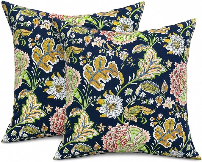 Outdoor Throw Pillows 18×18 Inch Pack of 2 Waterproof Decorative Patio Pillows with Inserts, Square Pillows for Couch, Sofa and Patio Furniture