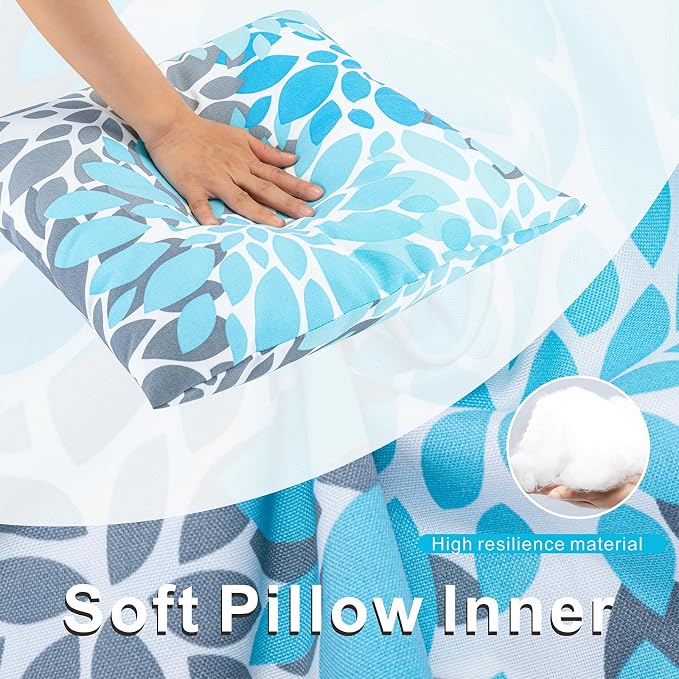 JMGBird Outdoor Throw Pillows Waterproof Outdoor Pillows for Couch | outdoor pillow covers 18x18 Pillows with Inserts outdoor pillows waterproof Mandala Patio Pillows for Patio Furniture