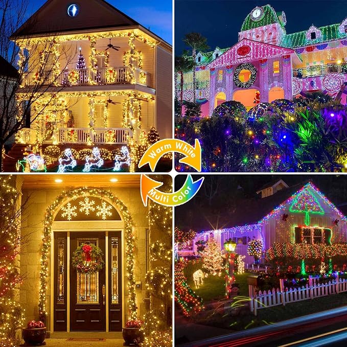 100 LED Connectable String Lights with Remote, Warm White to Multicolor | 11 Modes, Timer, 33FT Clear Wire Waterproof Color Changing Twinkle Fairy Lights Plug in for Bedroom Patio Xmas Tree Decor