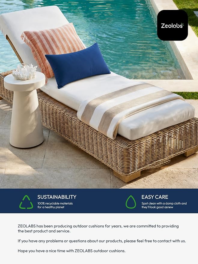 Indoor Outdoor Lumbar Pillows,Waterproof Outdoor Pillows Set of 4 for Patio Furniture,12×20 Inch, Navy Blue