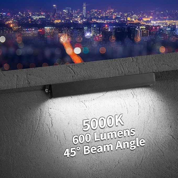 Black 8-Pack 12inch 5W 5000K Daylight White Hardscpe Lighting | 12V AC/DC Retaining Wall Lights,Low Voltage Landscape Lighting,Hardscape Paver Light,Outdoor Step Lights