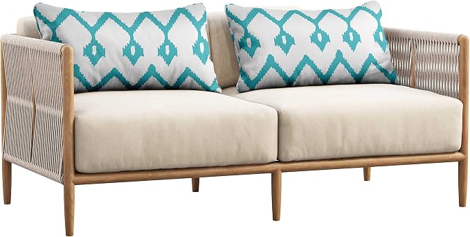 Indoor/Outdoor Polyester Fabric Lumbar Pillow Cover, All-Weather Waterproof Rectangular Cushion Case for Patio Furniture, 16 x 24 Set of 2 - Ikat-40